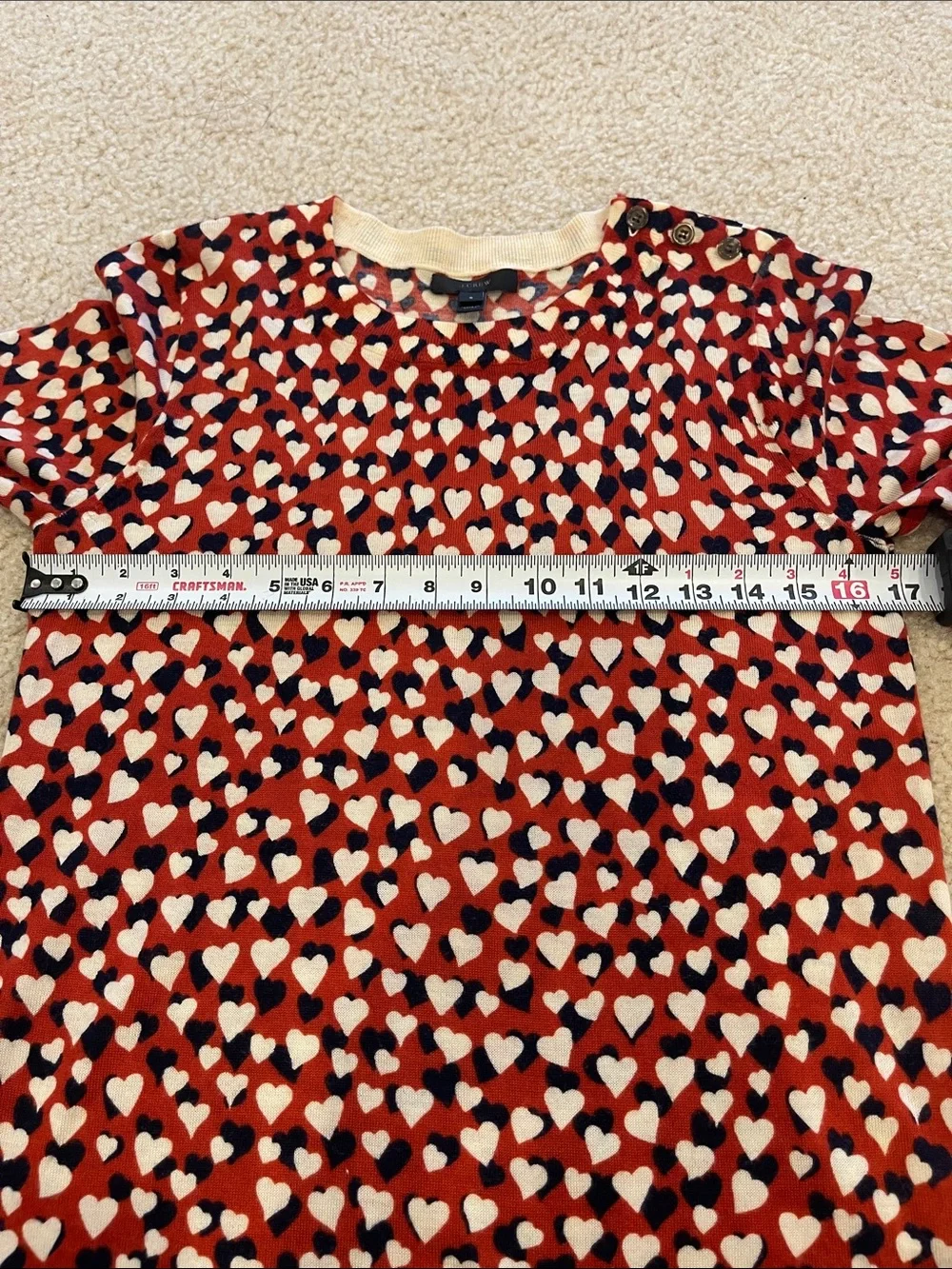 J.Crew Heart Pattern Sweater Size small